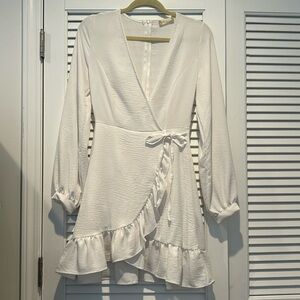Altar’d State white long sleeve wrap dress